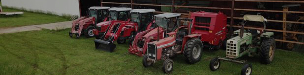 Massey Ferguson tractors lined up